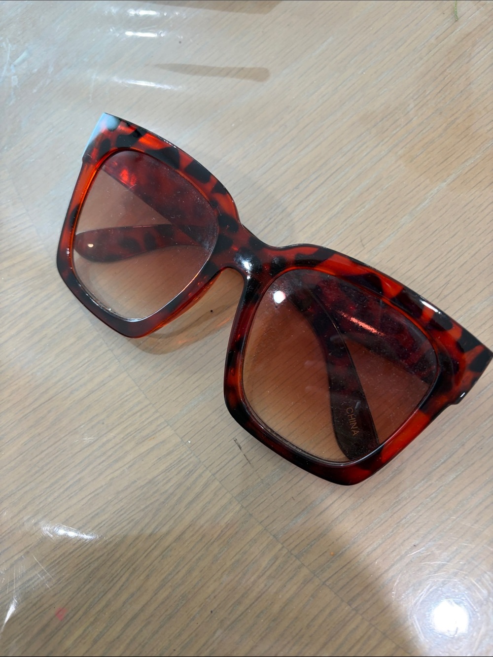 Tortoise Shell Square Sunglasses oversized